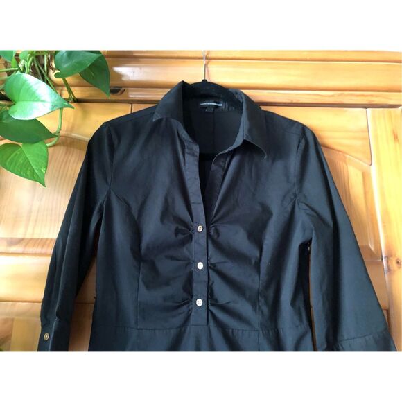 Express Design Studio 3/4 Sleeve Black Shirt Dress SZ 8 - Picture 4 of 10